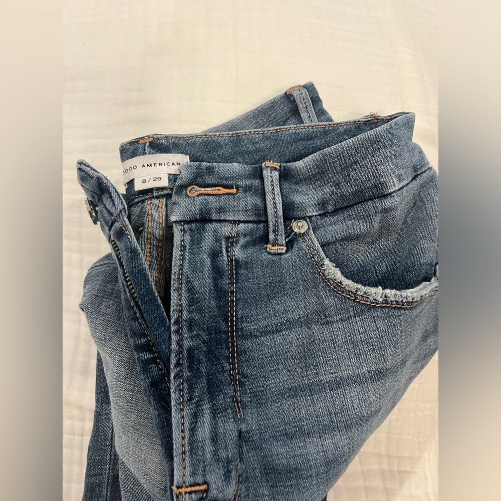 Good American GOOD WAIST RELEASED CHEWED HEM | BLUE389